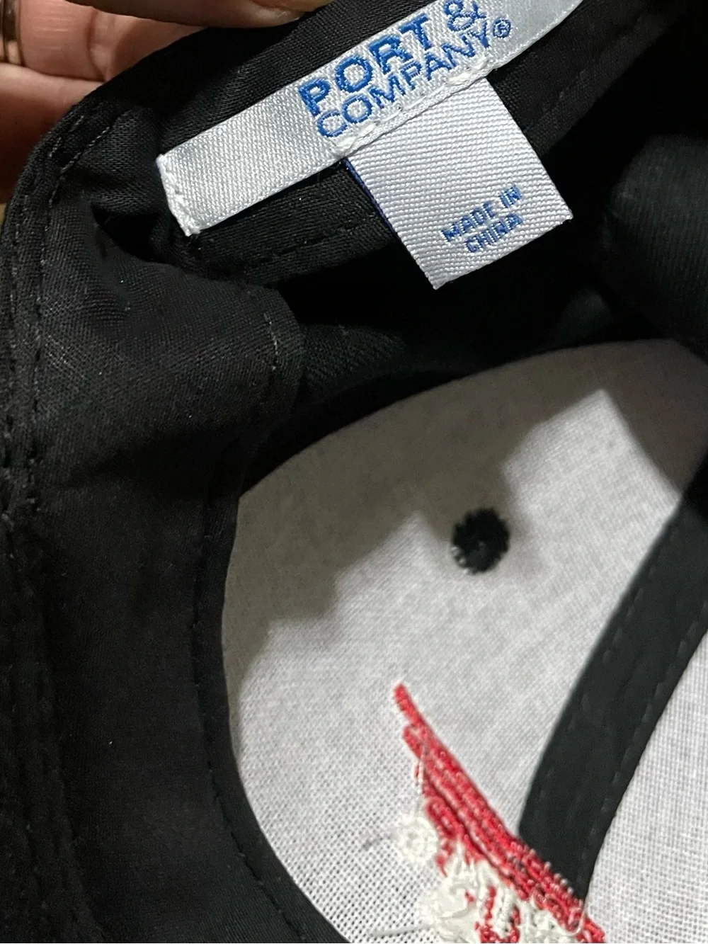 Red Wing Shoes Classic Logo Black Velcro Strap Baseball Cap OS